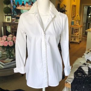 Zara White Lace Trim Shirt / NWT